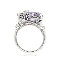 Suzy Levian Sterling Silver Cubic Zirconia Webbed Ring