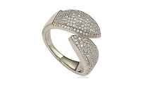 Suzy Levian New York Suzy Levian Sterling Silver Cubic Zirconia Pave Bypass Ring