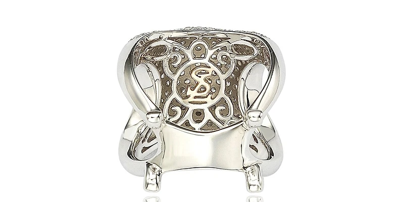 Suzy Levian Sterling Silver Cubic Zirconia Pave Standup Ring