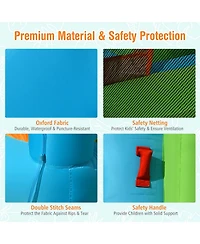 Inflatable Water Slide with Bounce House and Splash Pool without Blower for Kids