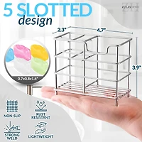 Stainless Steel Toothbrush Holders with 5 Colorful Toothbrush Cases Included