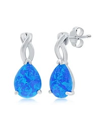 Caribbean Treasures Sterling Silver Pear-Shaped Opal Earrings