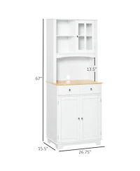 Homcom Freesding 67" Kitchen Buffet with Hutch,