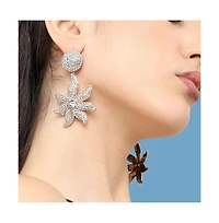 Sohi Women's Flora Bling Drop Earrings