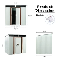 6FT X 5FT Outdoor Metal Storage Shed White