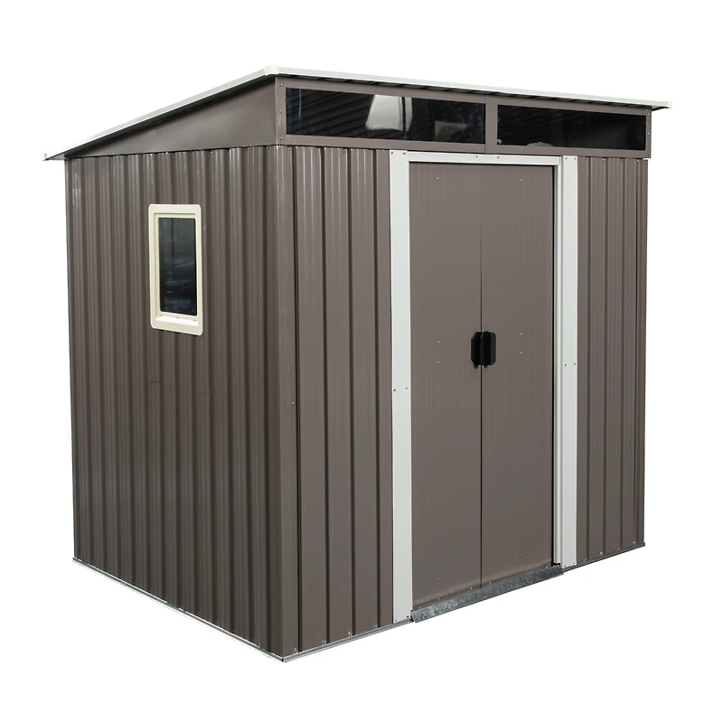 Streamdale 6FT X 5FT Outdoor Metal Storage Shed With Window Transparent Plate