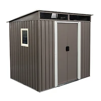 Streamdale 6FT X 5FT Outdoor Metal Storage Shed With Window Transparent Plate