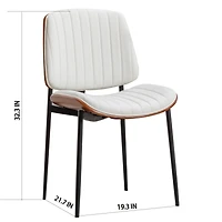 Streamdale Furniture Mid-century modern faux leather dining chairs (set of 2)