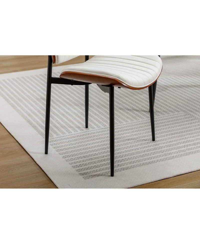 Streamdale Furniture Mid-century modern faux leather dining chairs (set of 2)