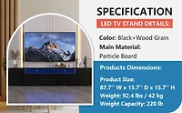 Streamdale Rgb Led Tv Stand with Storage and Remote Control