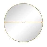 Streamdale 39" Gold Metal Framed Circular Wall Mirror