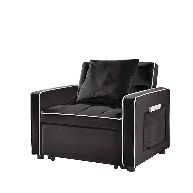 Streamdale Adjustable Sofa Bed Chair Black Futon Recliner