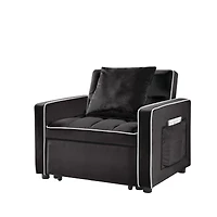 Streamdale Adjustable Sofa Bed Chair Black Futon Recliner