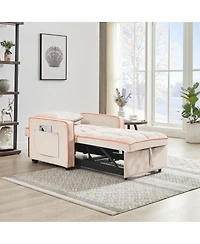 Simplie Fun 3-in-1 Creamy White Modern Chair Bed