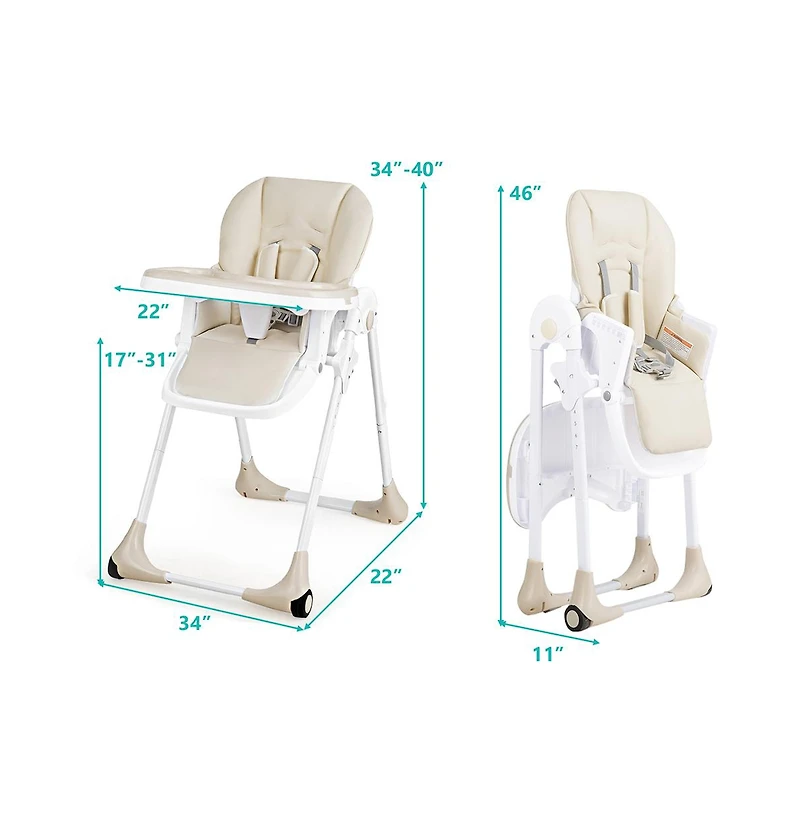 Slickblue Toddler 3-In-1 Convertible Baby High Chair