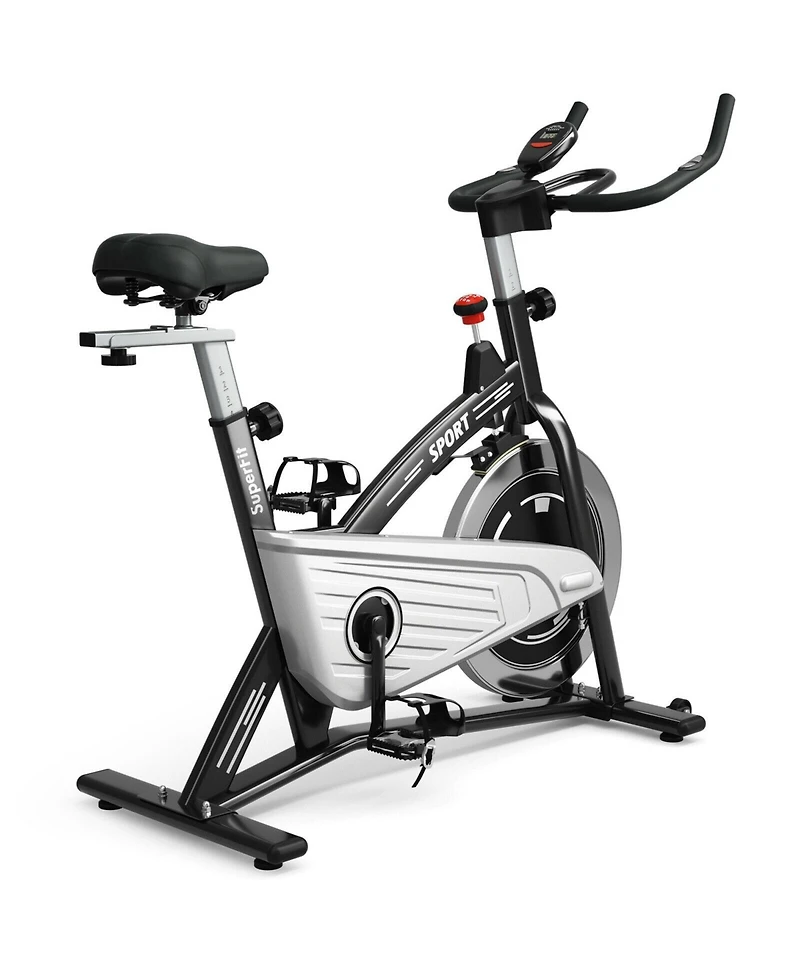 Indoor Exercise Bike with Heart Rate Sensors and Digital Monitor for Home Workouts