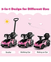 Slickblue 3-in-1 Licensed Lamborghini Ride on Push Car with Handle Guardrail