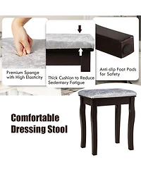 Sugift Vanity Dressing Table Set with 10 Dimmable Bulbs and Cushioned Stool