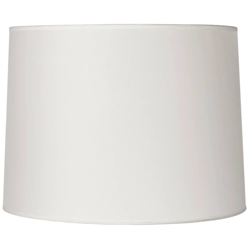 Springcrest Hardback White Medium Drum Lamp Shade 13" Top x 14" Bottom x 10" Slant x 10" High (Spider) Replacement with Harp and F