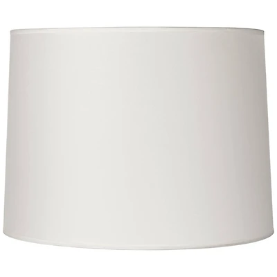 Springcrest Hardback White Medium Drum Lamp Shade 13" Top x 14" Bottom x 10" Slant x 10" High (Spider) Replacement with Harp and F