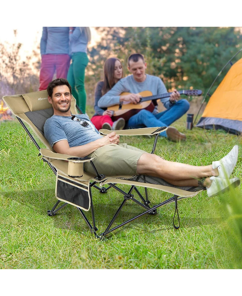 Folding Camping Chair with Detachable Footrest
