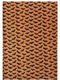 Kate Aurora Halloween Spooky Bats Pumpkin Orange & Black Ultra Soft & Plush Oversized Accent Throw Blanket - 50 in. W x 70 in. L