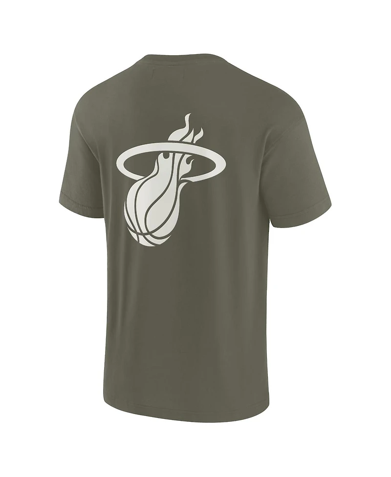 Fanatics Signature Men's and Women Olive Miami Heat Elements Super Soft Short Sleeve T-Shirt