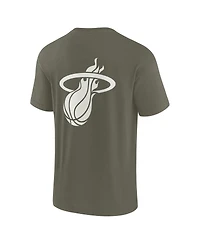 Fanatics Signature Men's and Women Olive Miami Heat Elements Super Soft Short Sleeve T-Shirt