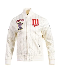 Pro Standard Men's Cream Minnesota Twins Cooperstown Collection Pinstripe Retro Classic Satin Full-Snap Jacket