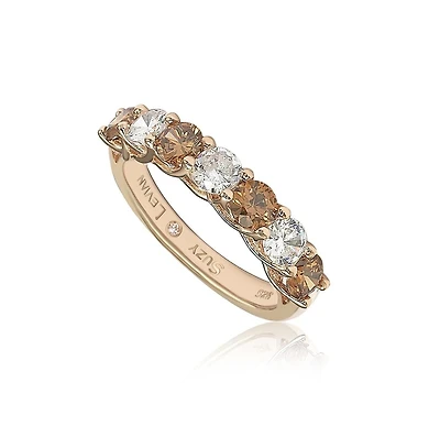 Suzy Levian Sterling Silver White Cubic Zirconia Half Eternity Band