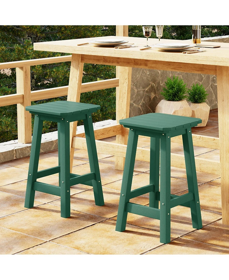 WestinTrends 24" Hdpe Outdoor Patio Counter High Backless Square Set of