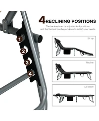 Slickblue 4-Fold Oversize Padded Folding Lounge Chair with Removable Soft Mattress