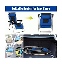 Slickblue Oversize Folding Adjustable Padded Zero Gravity Lounge Chair