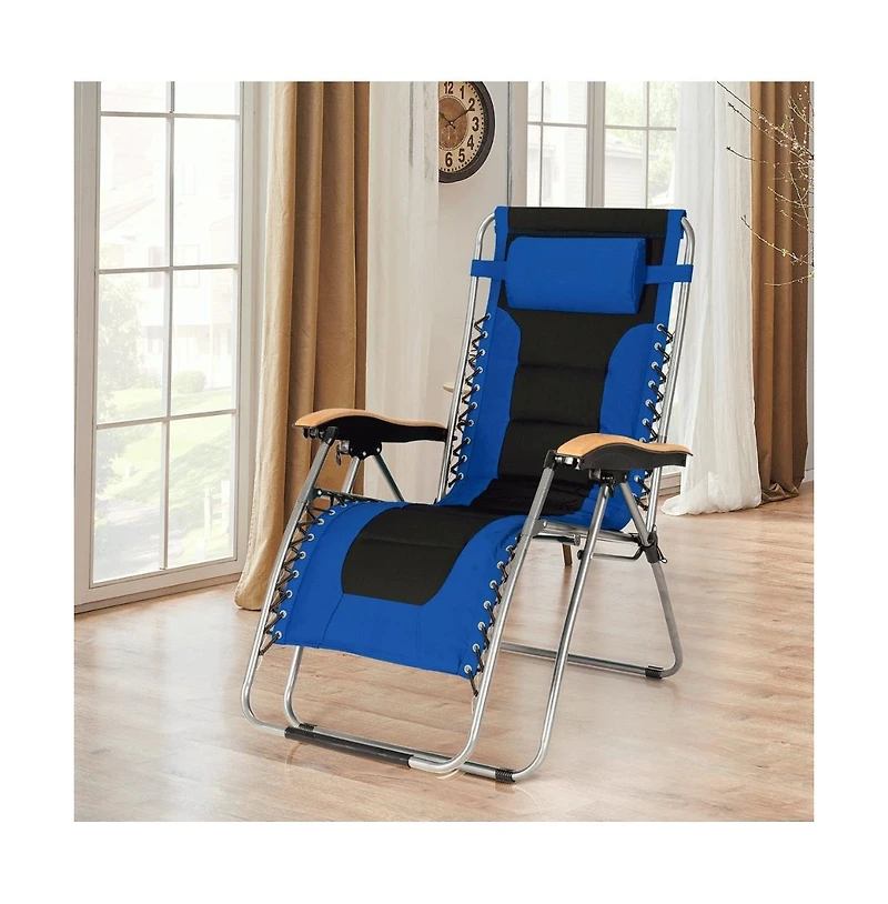 Slickblue Oversize Folding Adjustable Padded Zero Gravity Lounge Chair