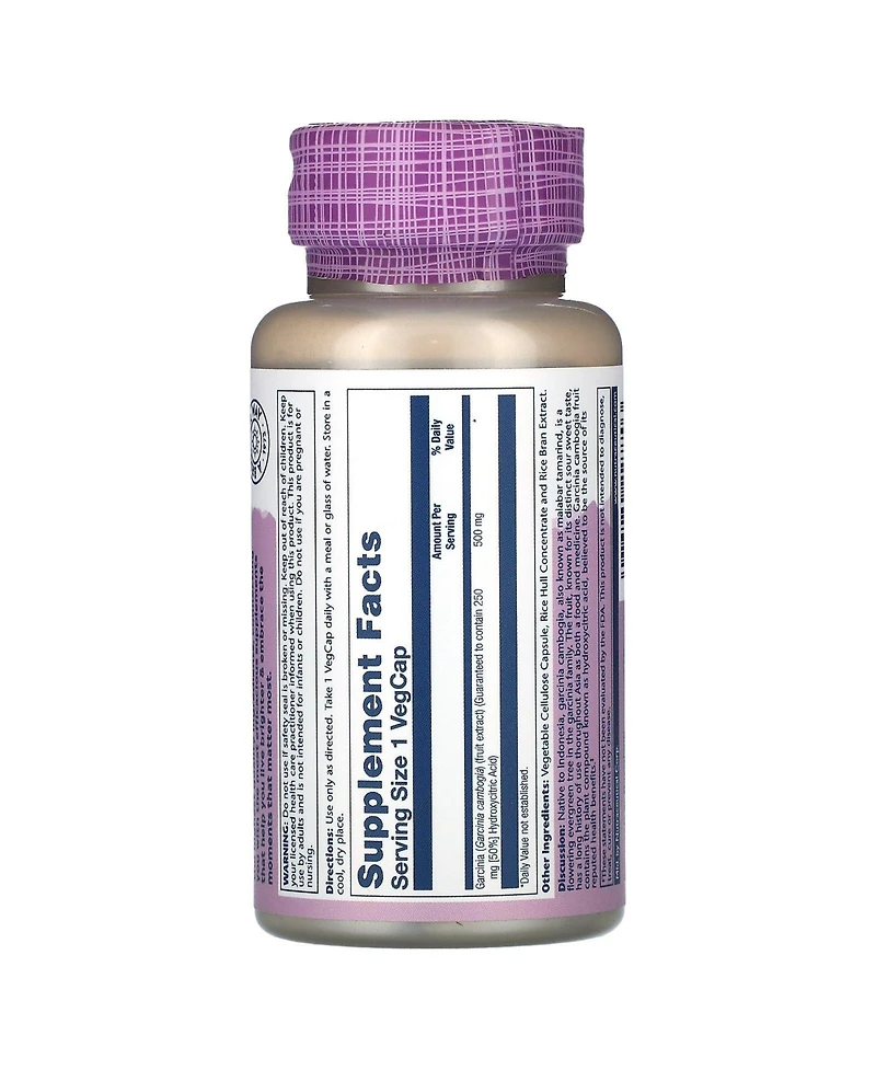 Solaray Guaranteed Potency Garcinia Cambogia Fruit Extract, Veg Cap (Btl-Plastic) 500mg |