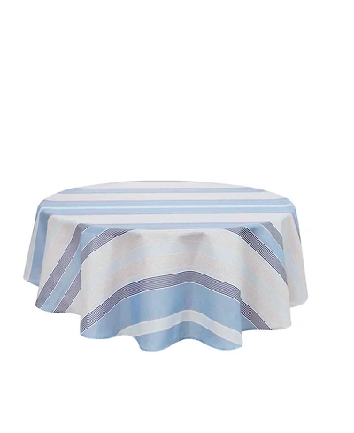 Izod Breakers Stripe Water-Resistant Indoor and Outdoor Tablecloth, 70" Round
