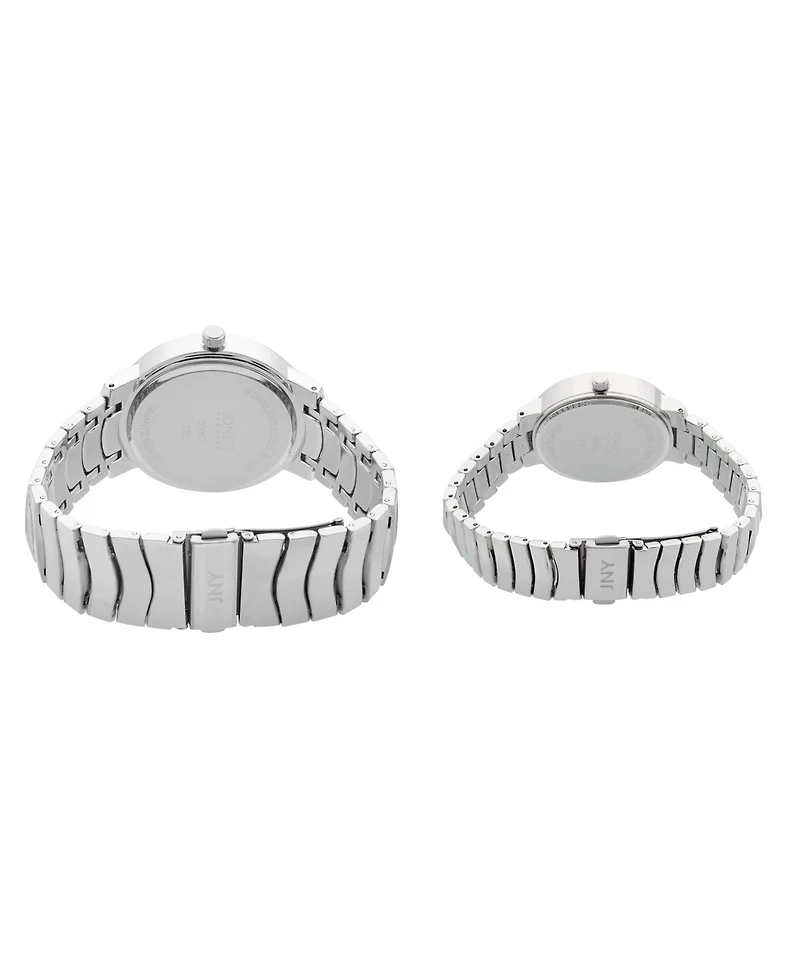 Jones New York Men and Women's Quartz Silver Alloy Watch 34mm and 30mm