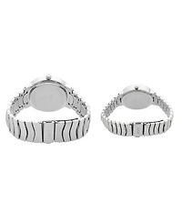 Jones New York Men and Women's Quartz Silver Alloy Watch 34mm and 30mm
