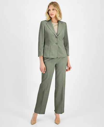 Le Suit Women's Two-Button Inset Jacket Extended-Tab Waist Pantsuit, Regular & Petite