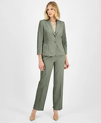Le Suit Women's Two-Button Inset Jacket Extended-Tab Waist Pantsuit, Regular & Petite