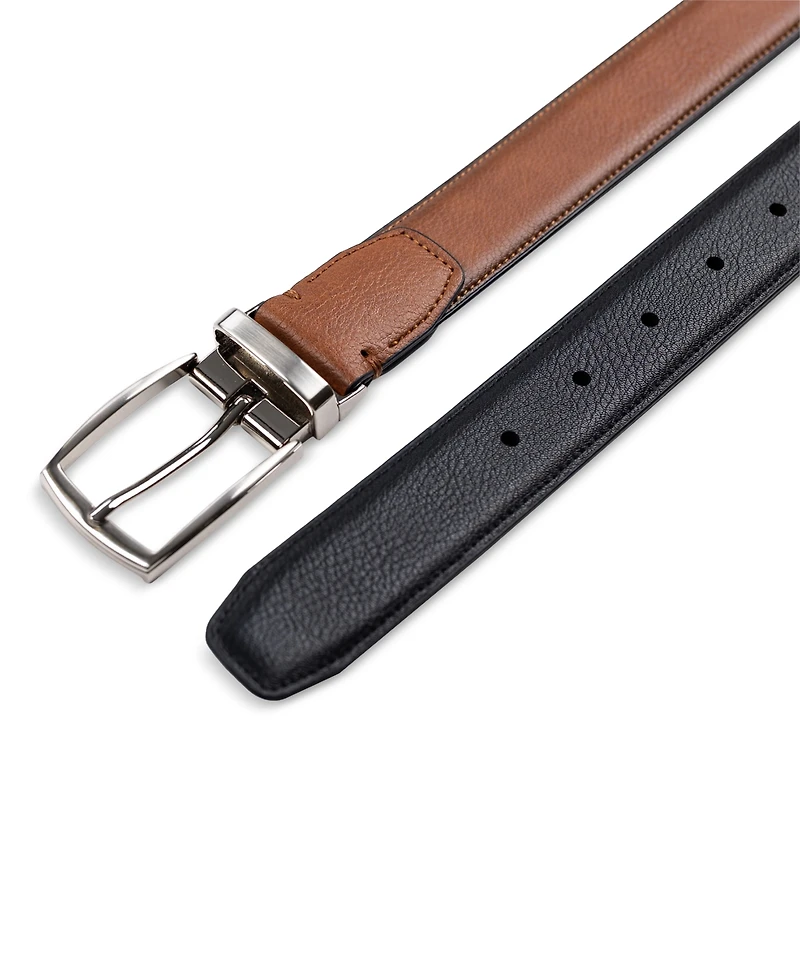 Club Room Men's Reversible Pebble Belt, Created for Macy's