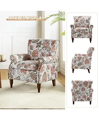 Avelina Wooden Armchair with Nailhead Trim