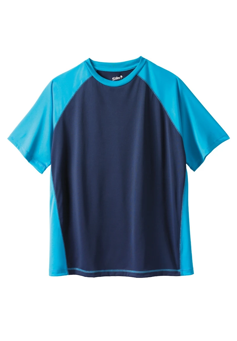KingSize Tall Cling-Free Raglan Short Sleeve Swim Shirt