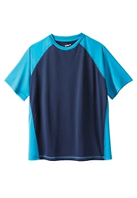 KingSize Tall Cling-Free Raglan Short Sleeve Swim Shirt