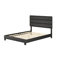 Boyd Sleep Piedmont Leatherette Upholstered Platform Bed Frame with Adjustable Headboard