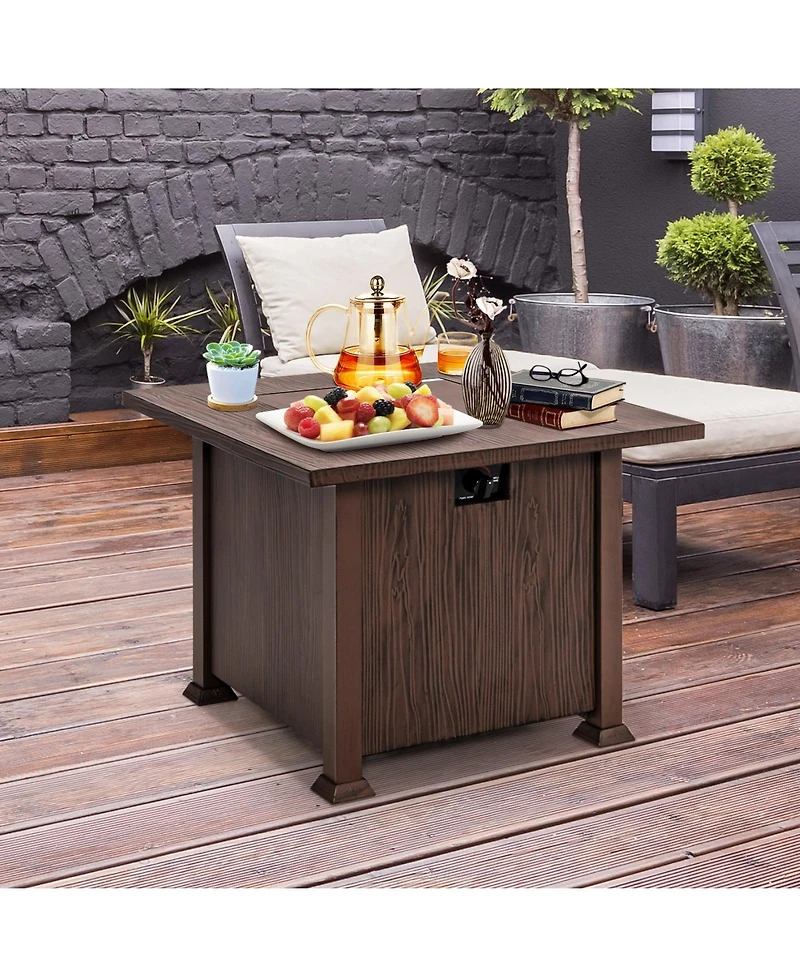 32'' Patio Square Fire Pit Table 50,000 Btu Propane Gas Table