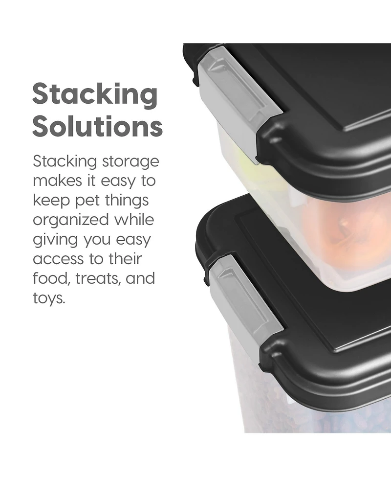 Iris 33qt + 12qt Airtight Pet Food Container Combo with Scoop, Black