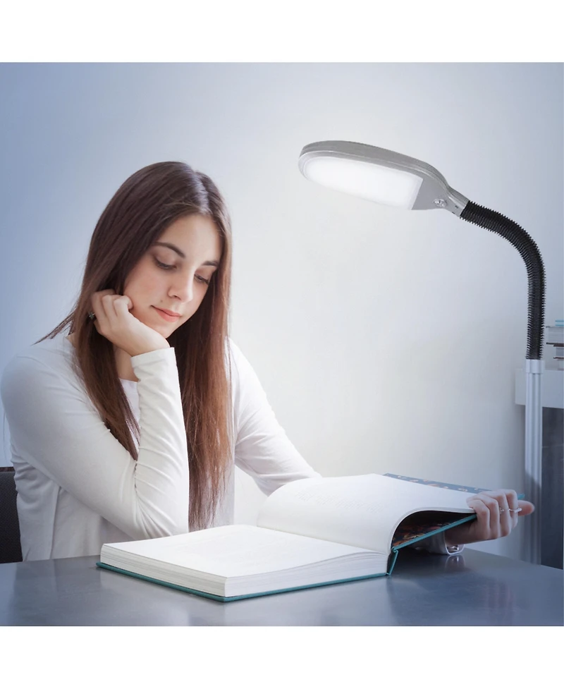 Litespan 53" Dimmable Led Reading Task Lamp with Height Adjustable Gooseneck Head
