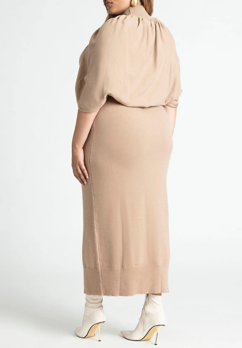 Eloquii Women's Plus Sweater Cape Dress