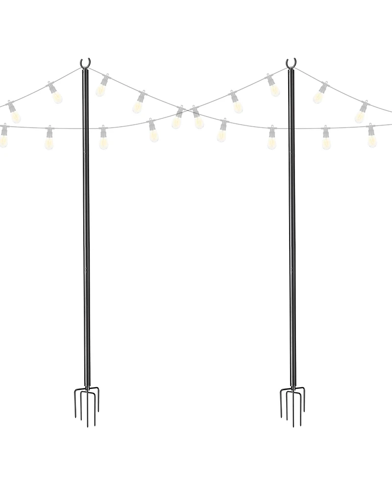 10 Ft String Light Pole Outdoor Metal Pole Aluminum Patio Backyard Party 2 Pack